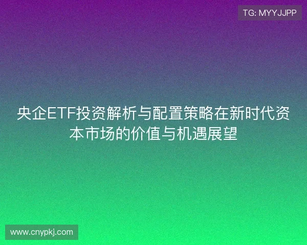 央企ETF投资解析与配置策略在新时代资本市场的价值与机遇展望